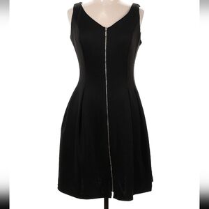 RM LL black gold zipper dress 12 v neck
